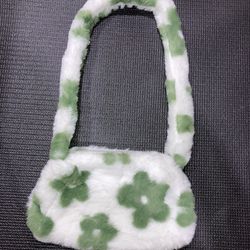  Cute green flower plush purse Thumbnail