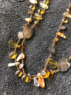 Shell and Amber Glass necklace Thumbnail