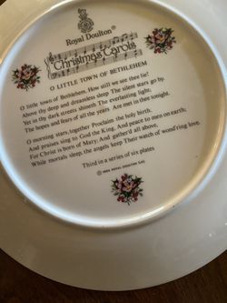 Christmas Carols   Royal Doulton Plate Song On Back Of Plate   O Little Town Of Bethlehem    No Shipping On This Item Only Local Pick Up Thumbnail
