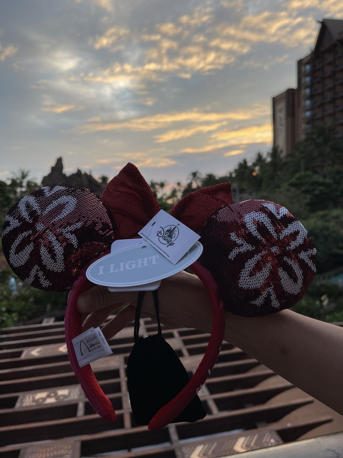 Christmas Limited Edition from Aulani Minnie Ears - Lights Up!!!! Rechargeable USB