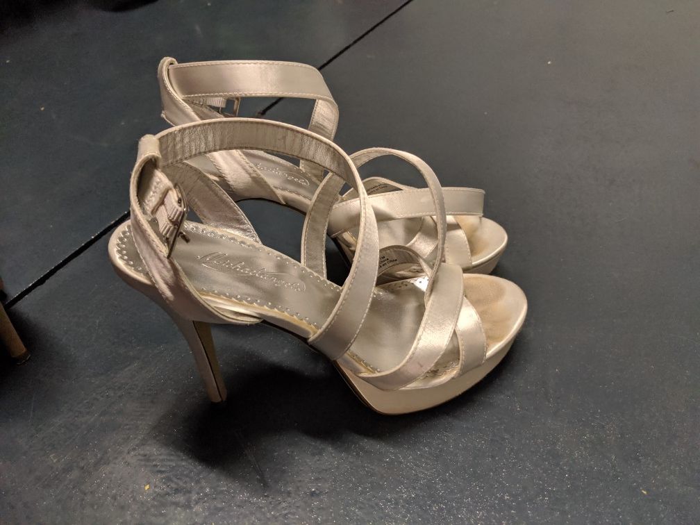 White wedding heels