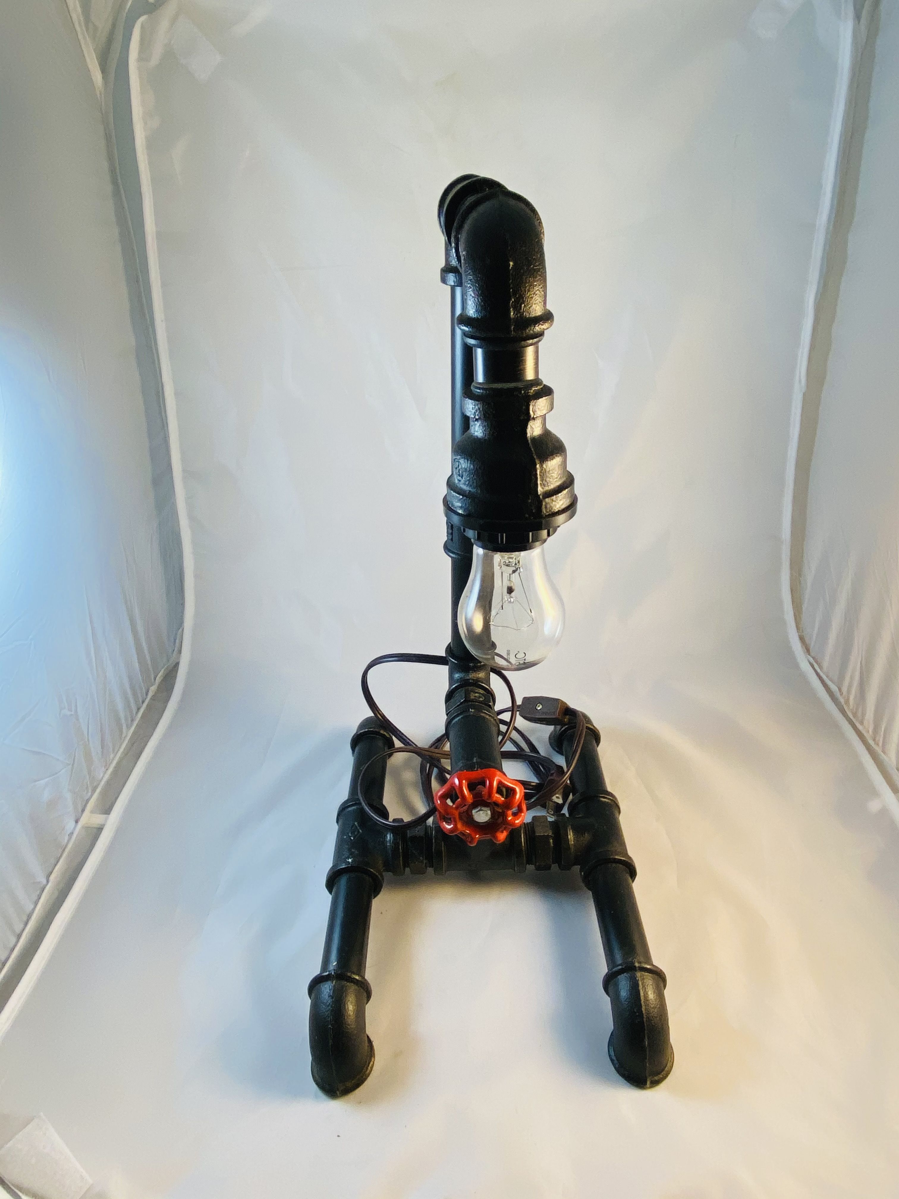 Industrial Looking Hand Made Lamp Pre-Loved Works