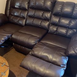 Recliner Leather Couch Thumbnail