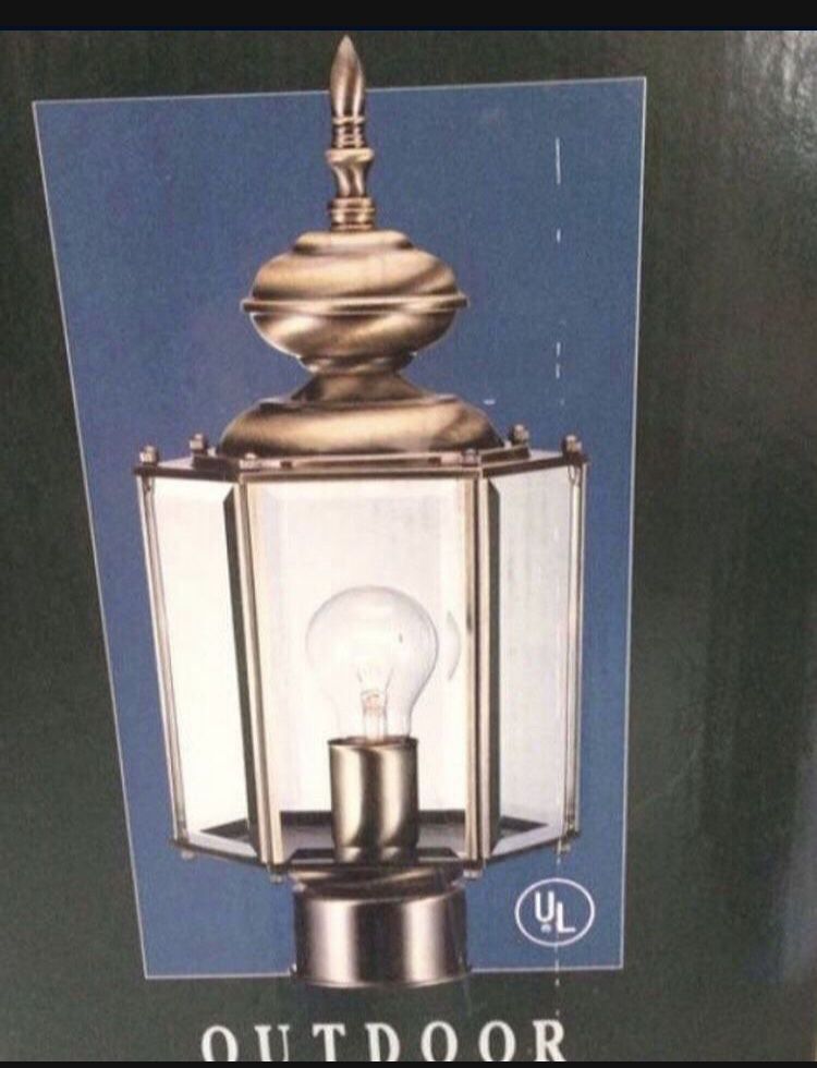 Outdoor post lantern size 7” x 17-1-2” H