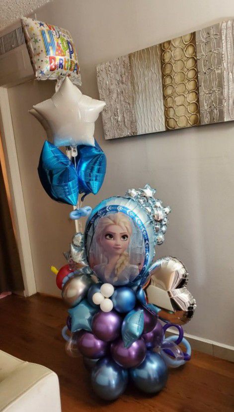 FROZEM Balloons For Birthday, Arreglo De Globos Para Cumpleaños 