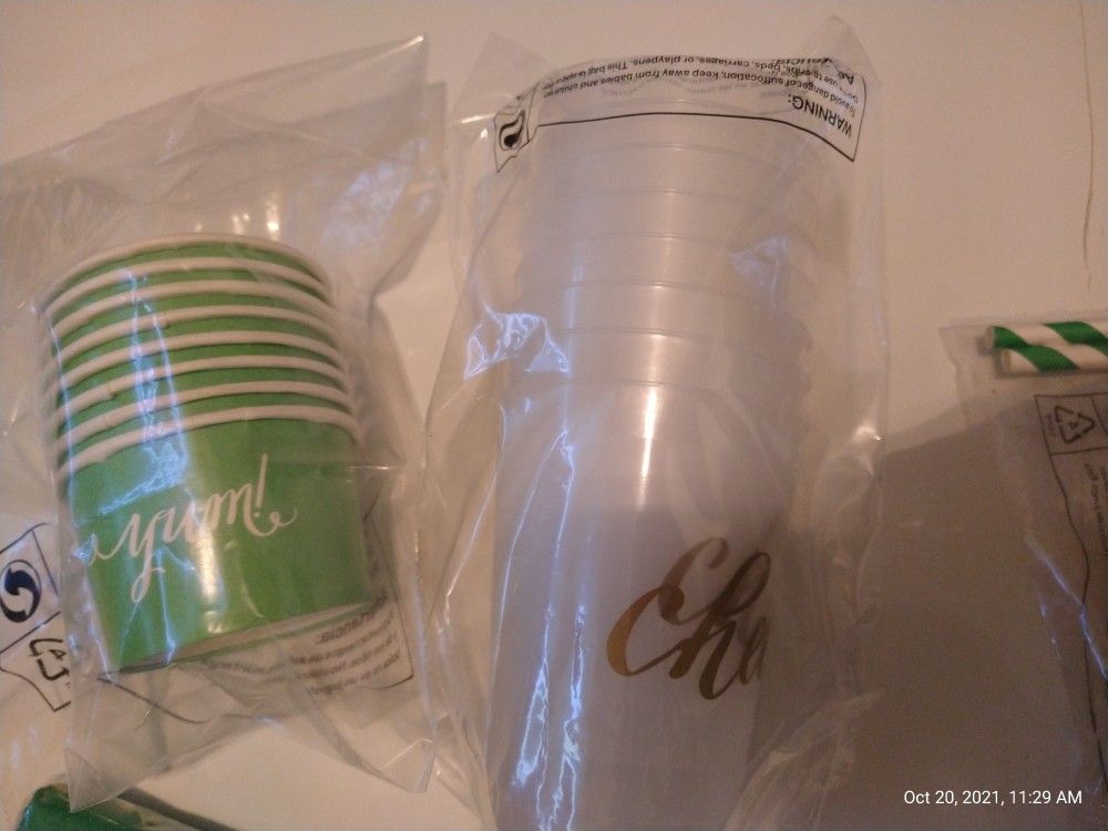 Party Supplies Gold & Green bachelorette,