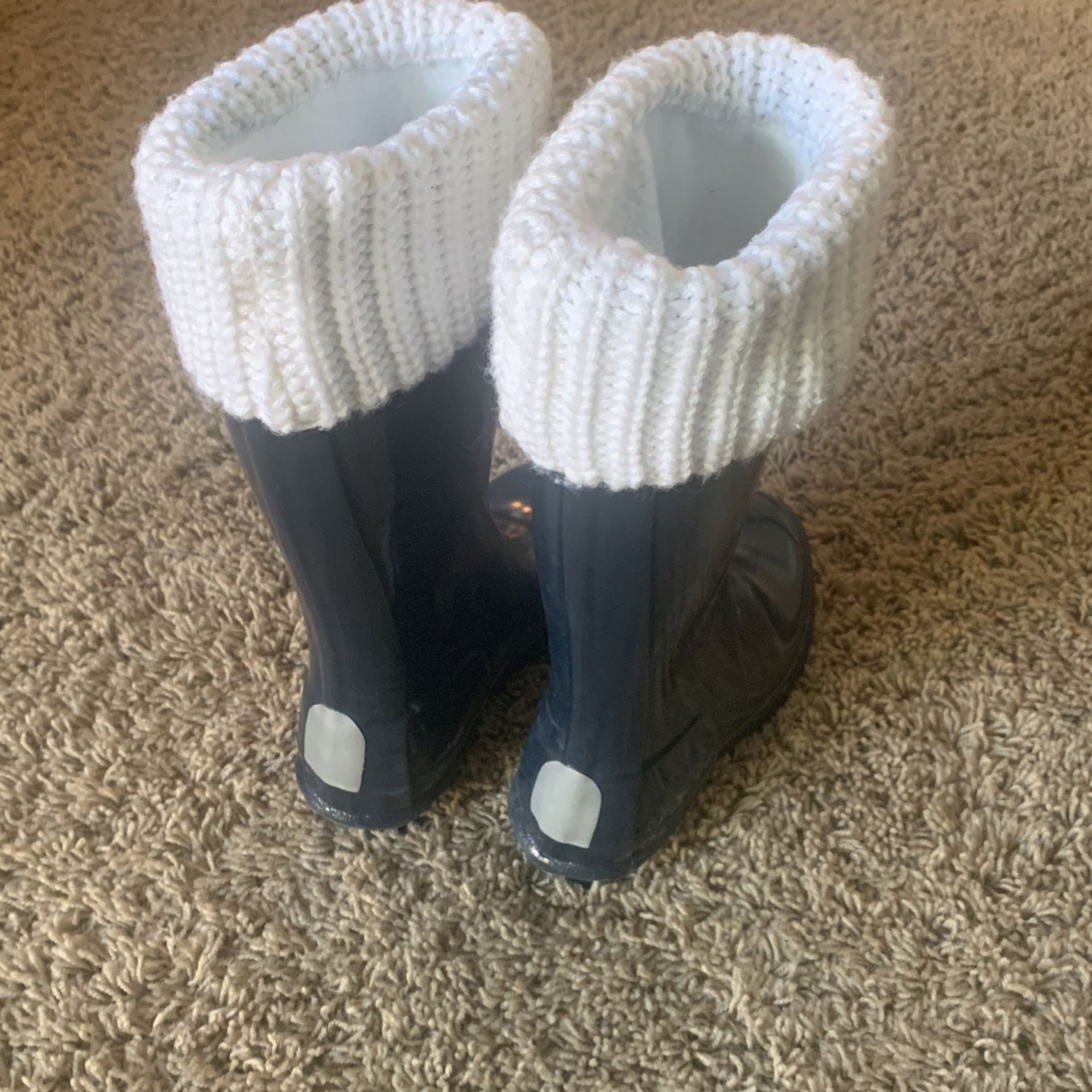Kids Navy Blue Hunter Rain Boots, Size 3