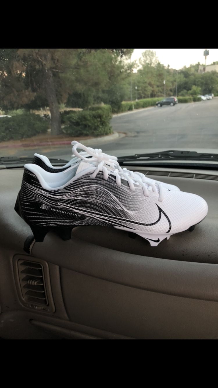 Mens Black White Nike Vapor Football Cleats Size 8