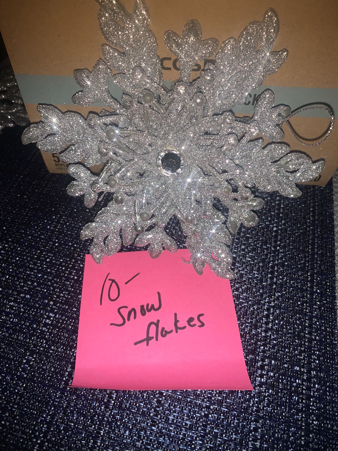 45 ASSORTED SILVER CHRISTMAS DECORATIONS