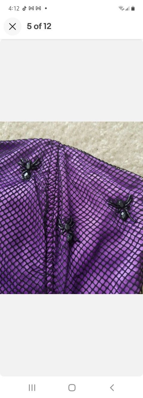 Halloween Costume Women Sexy Spider Witch Purple Black Tutu Corset 2 piece S/M