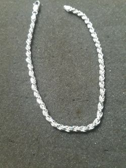 Sterling Silver Rope Chain/Anklet,Bracelet 9"(3.2mm) Thumbnail