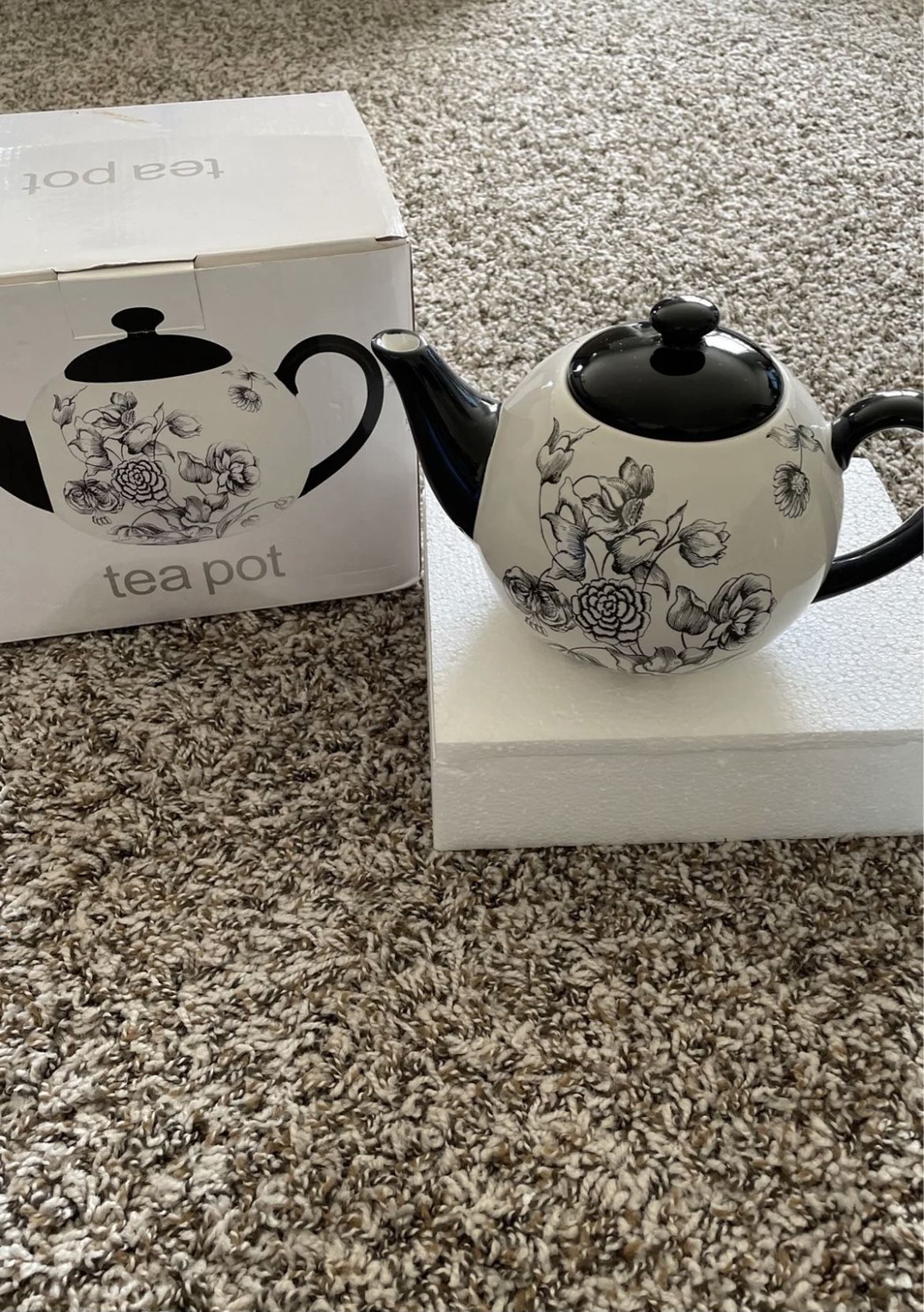 Stoneware Hand Painted Tea Pot 