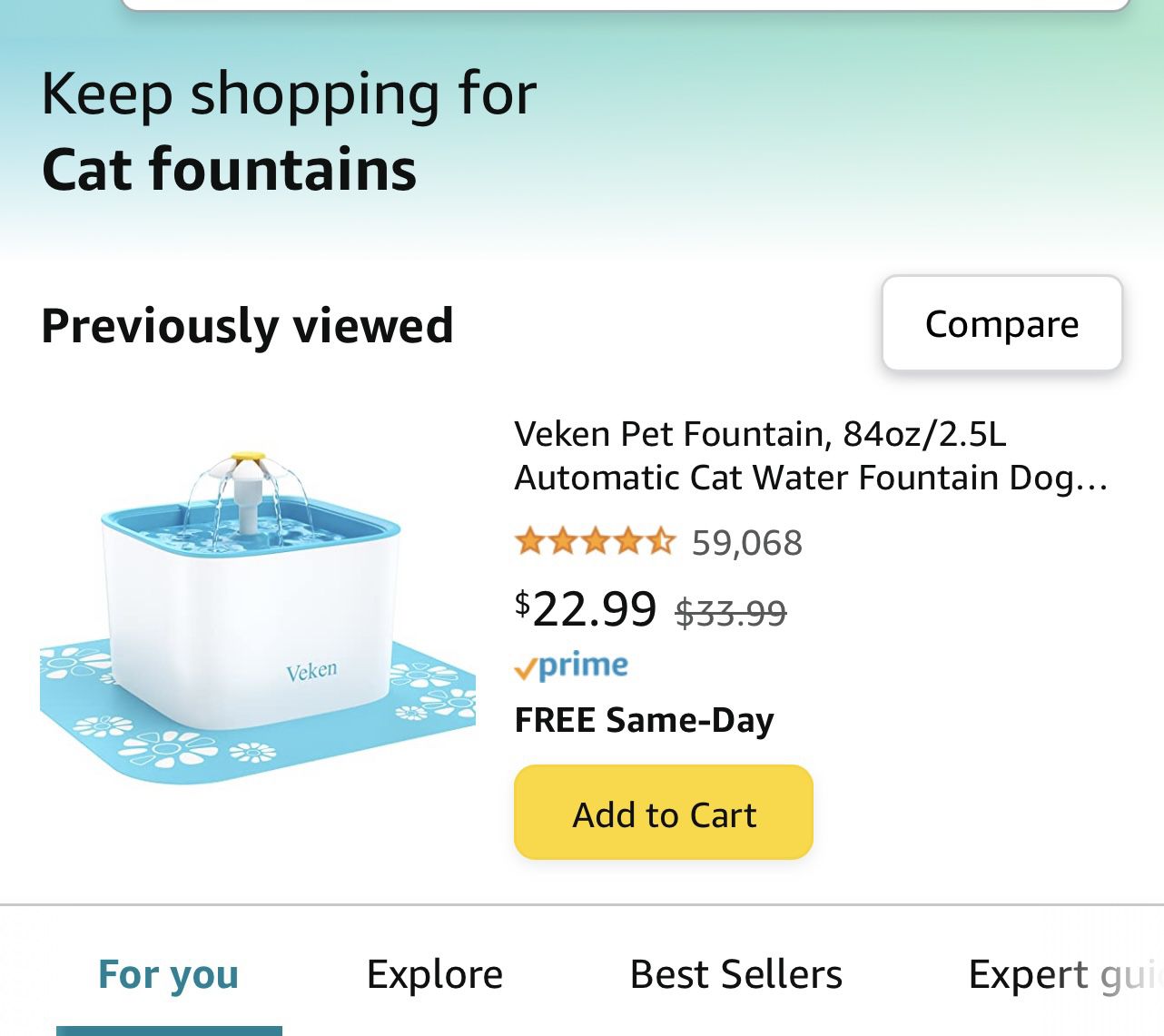 Cat Water Fountain 