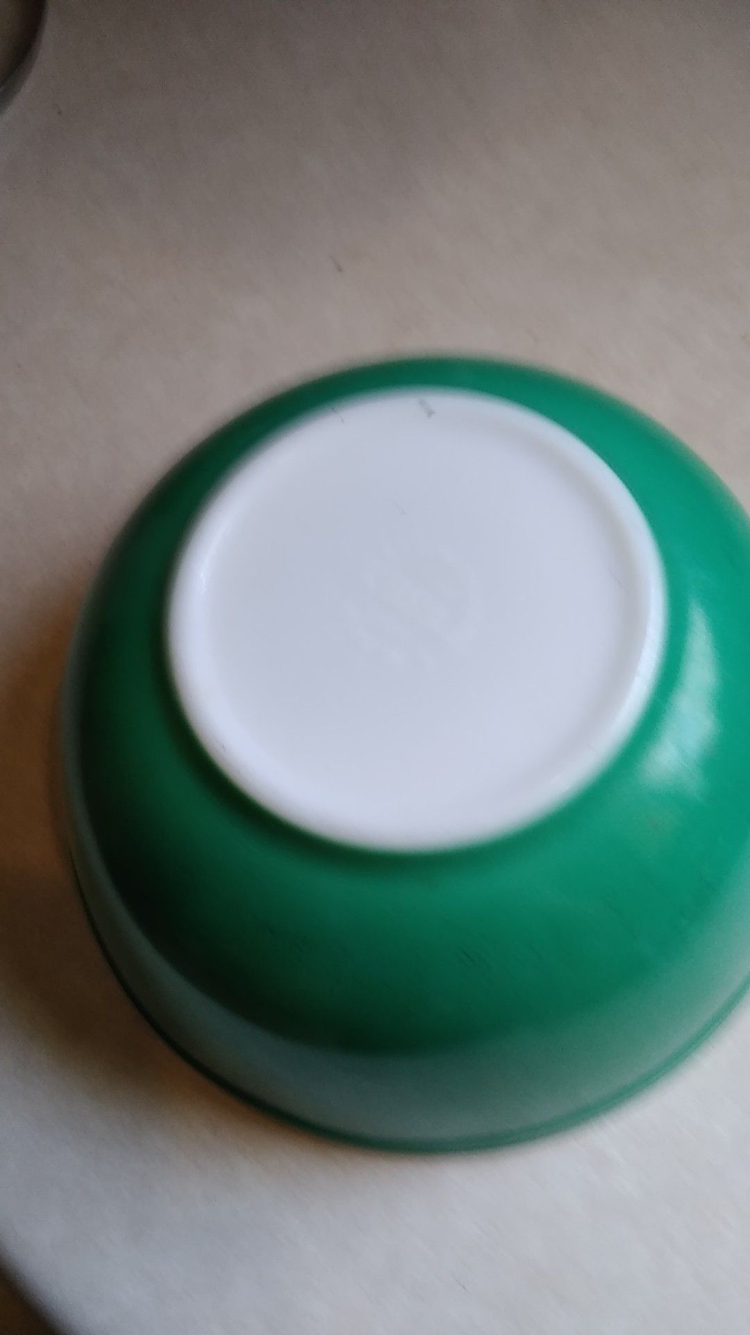 Medium size 403 Pyrex green bowl