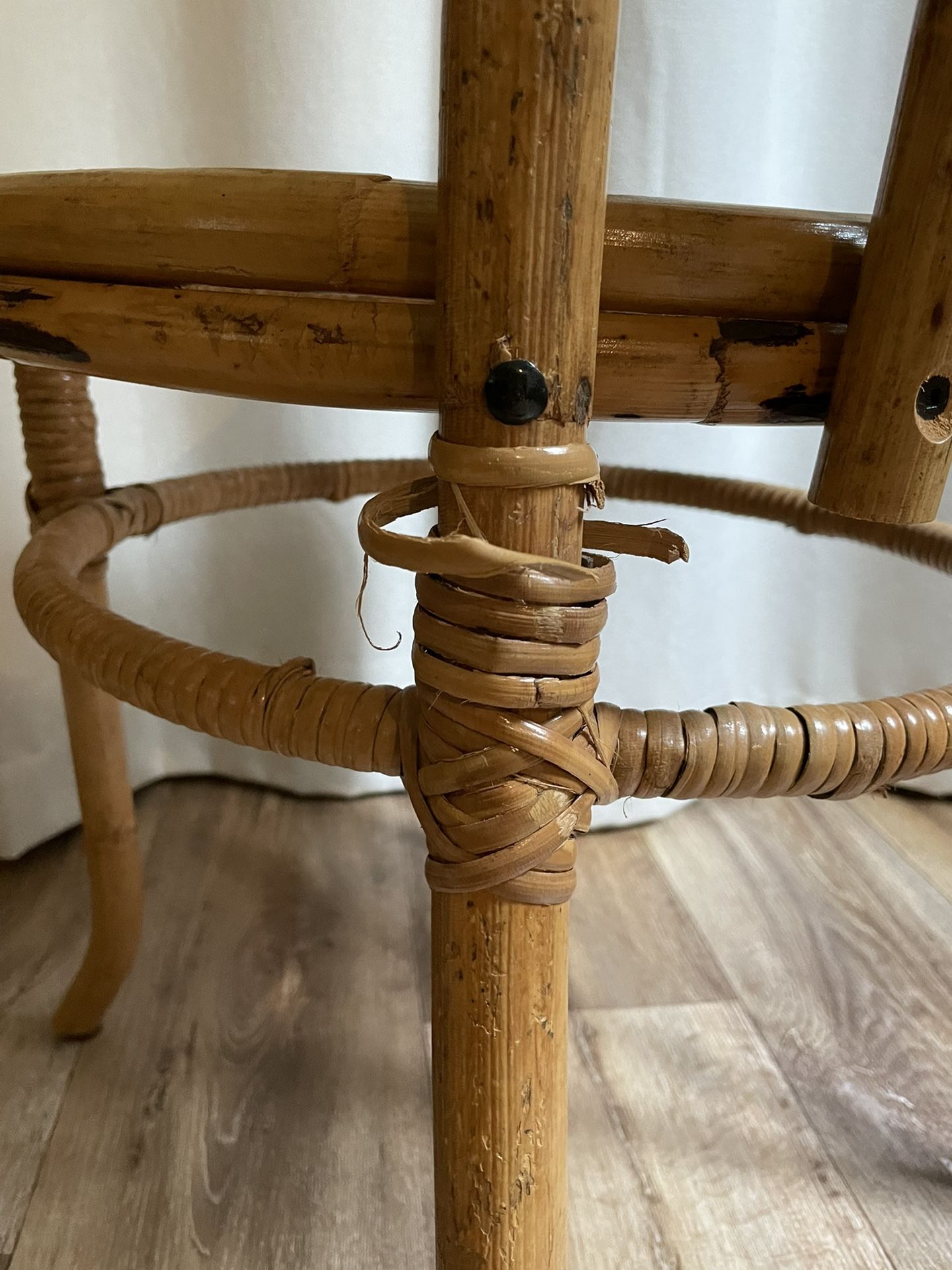 Vintage Bamboo Bentwood Chair with Cane Seat and Back