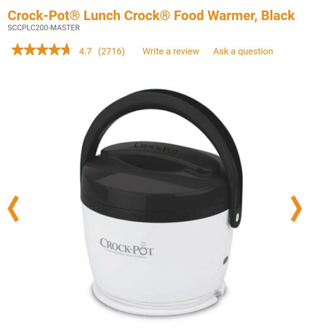 NEW Lunch Crock Pot Food Warmer