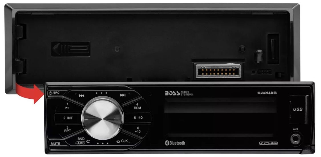 BOSS 632UAB Single 1 Din MP3 Bluetooth USB AUX AM/FM Car Stereo Detachable Face