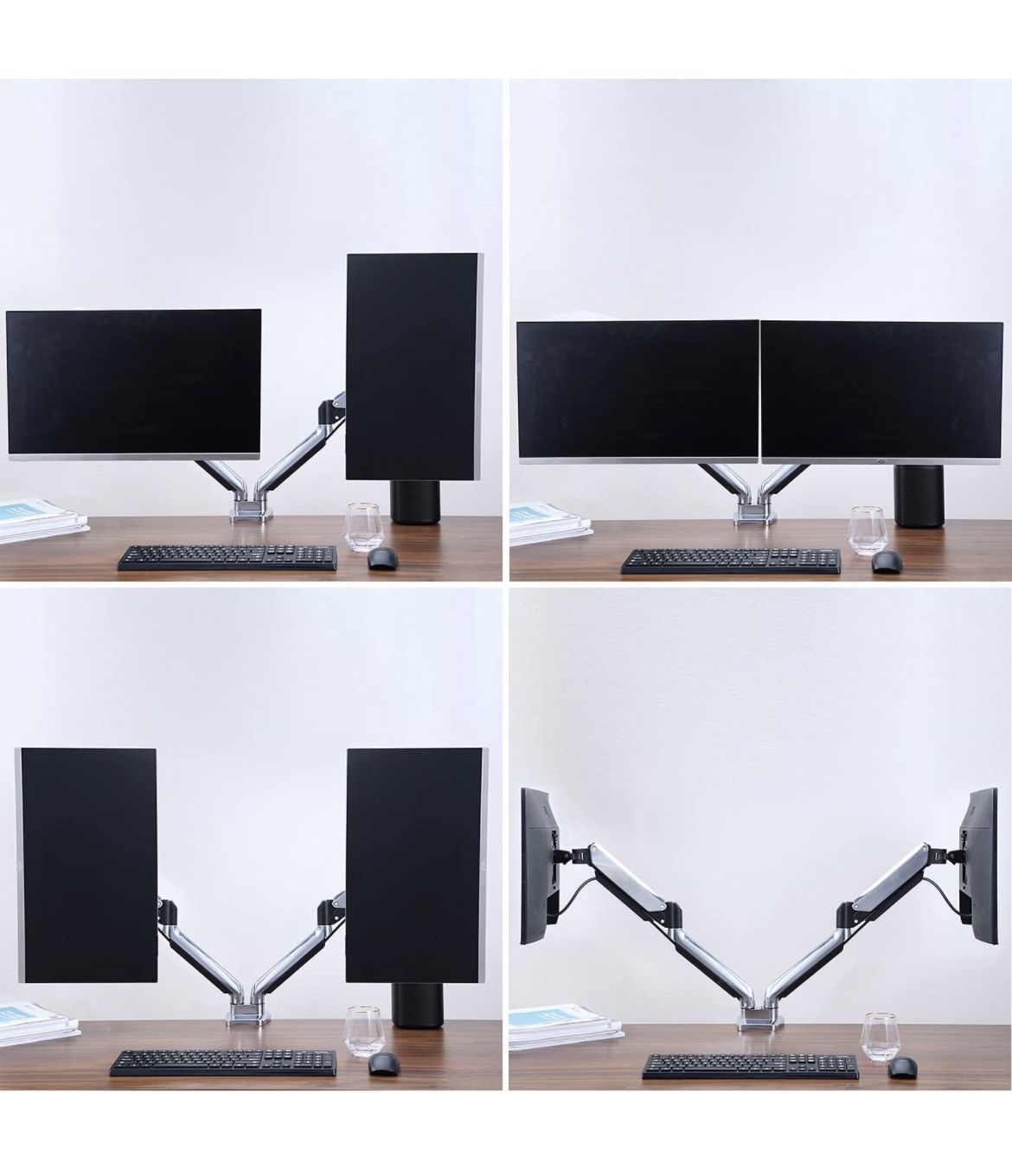 New - Dual Monitor Desk Mount - Aluminum