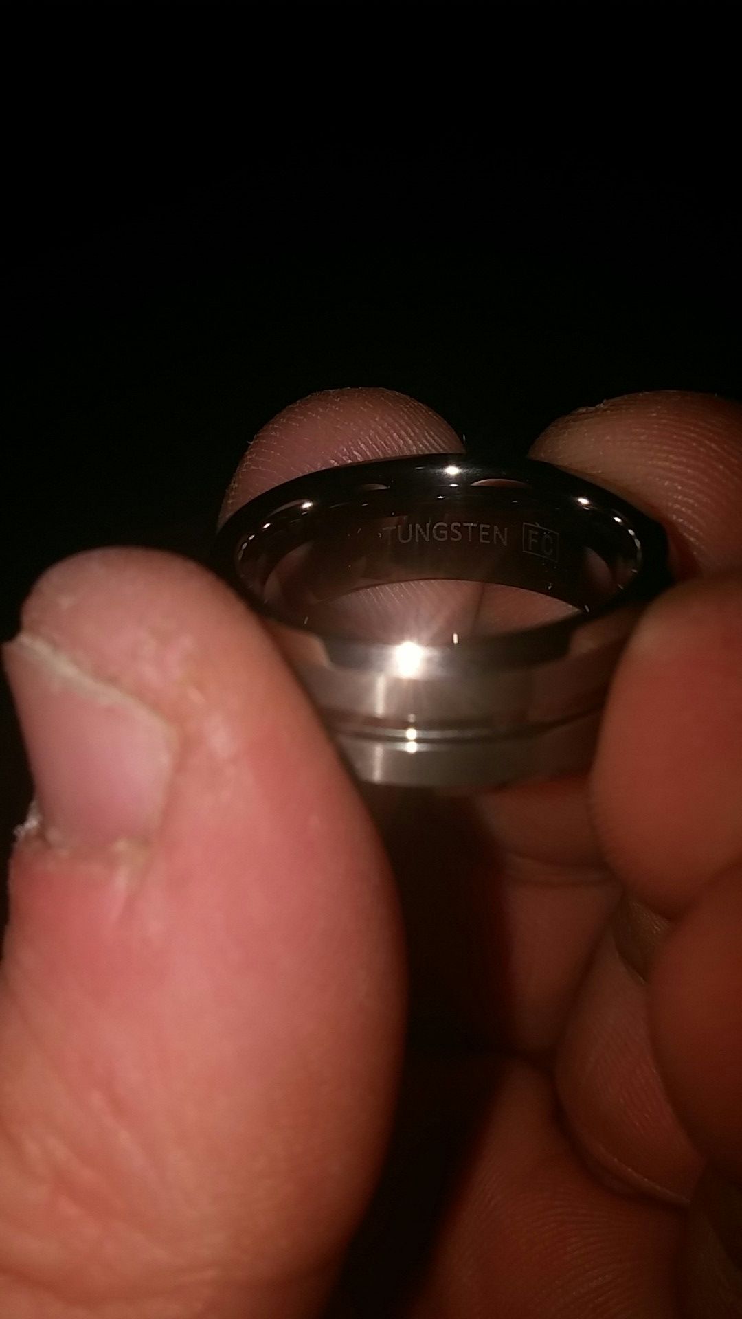 Tungsten wedding band, size 9