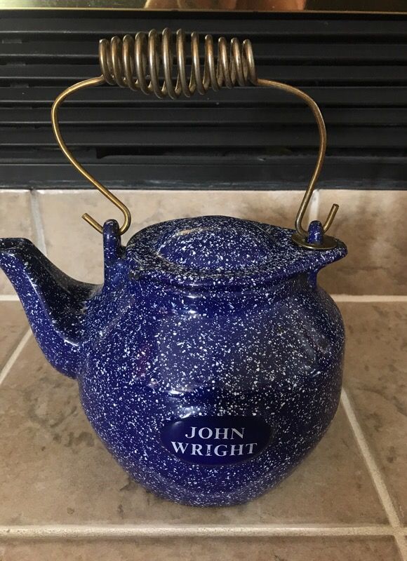 John Wright cast iron blue kettle Home Appliances Kettles