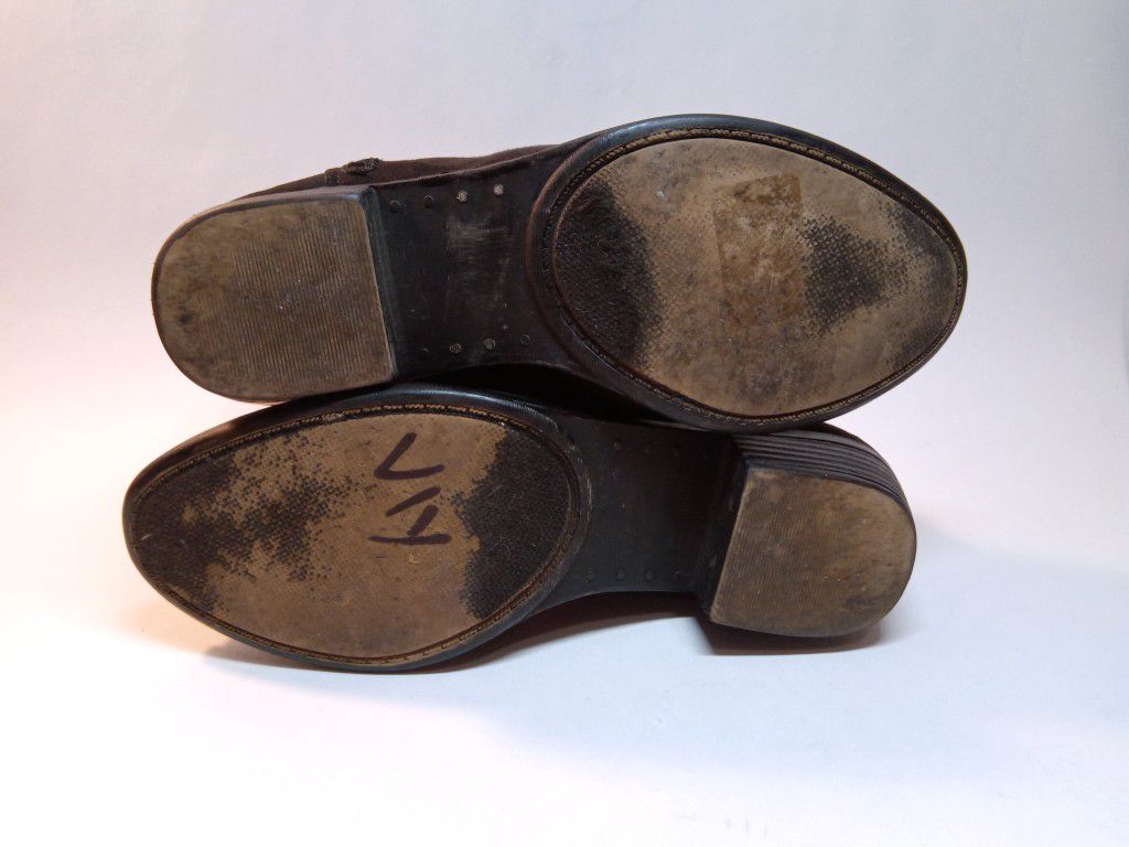 SUGAR Black Low Block Heel Ankle Boots Booties Microfiber Faux Suede Womens 6M