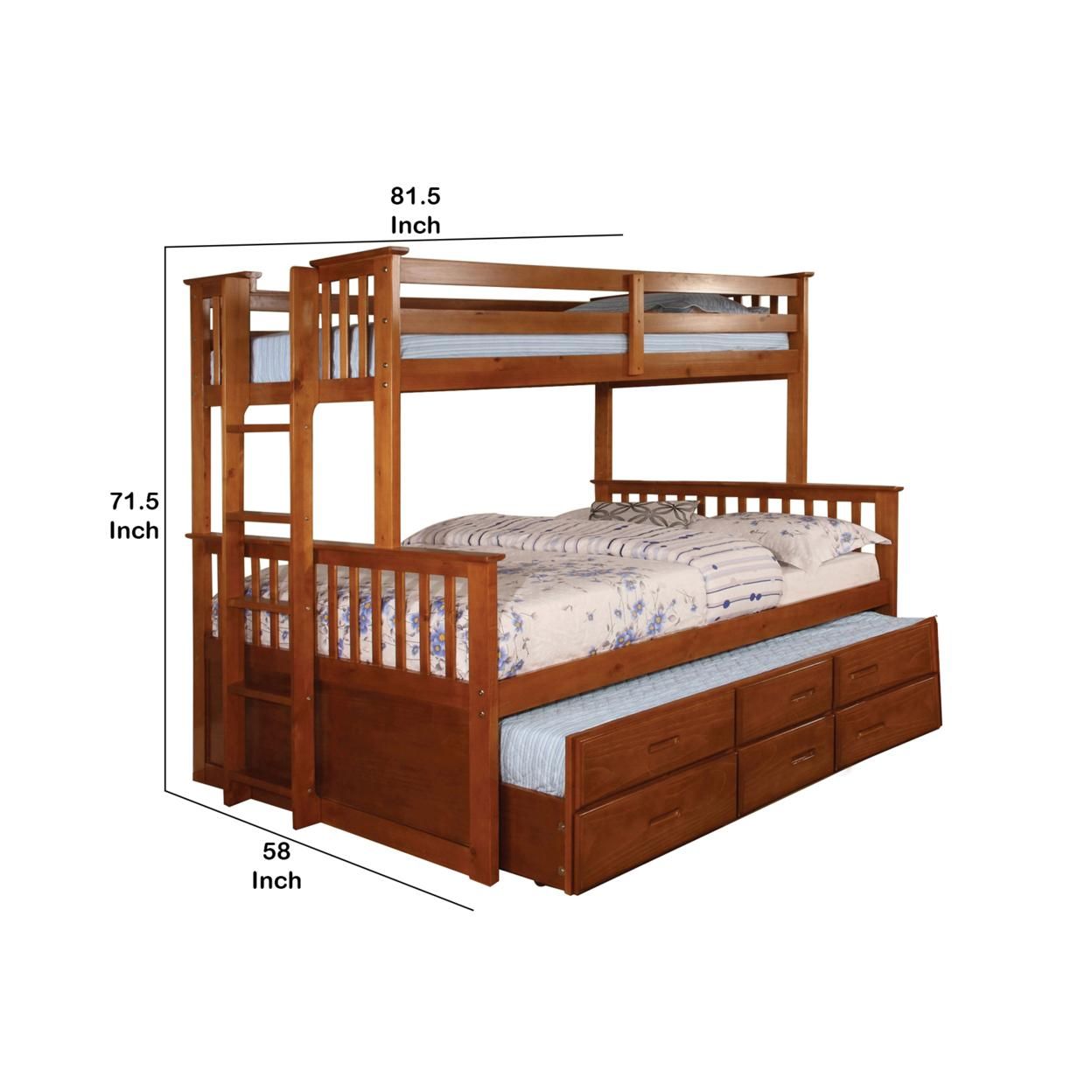 Saltoro Sherpi Bunk Bed with Attached Side Ladder, Brown