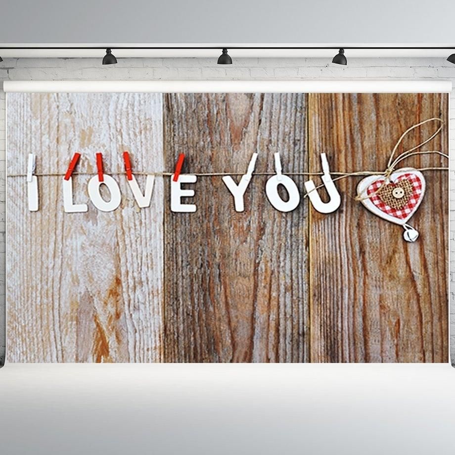 7x5ft Wood Backdrops Valentine's Day Background Photo Booth Props