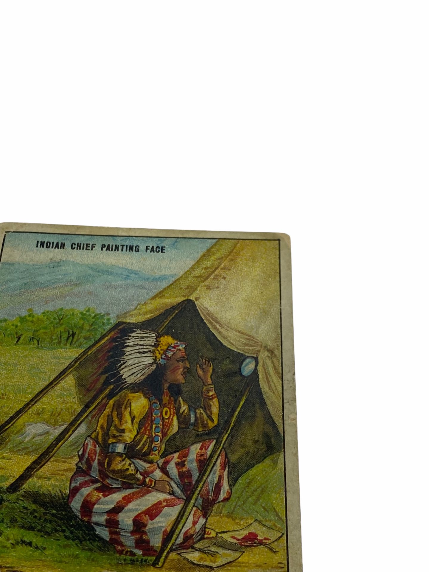 Rare 1910 U.S. Marine Tobacco Cigarette Trading Card Indian Chief Painting Face