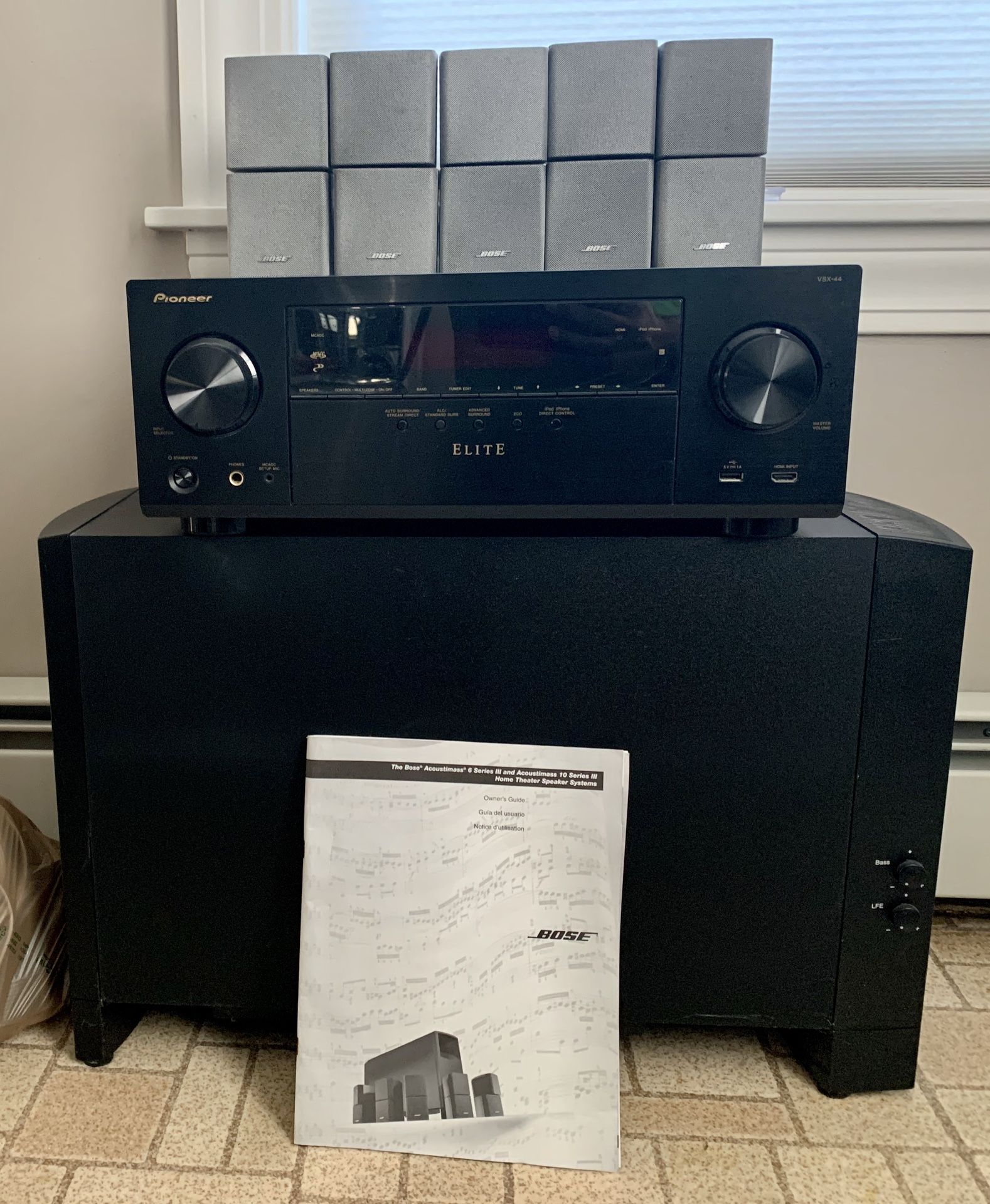 Bose Acoustimass 10 Series & Pioneer Elite Receiver