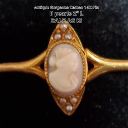 Antique Gorgeous 14k Cameo Brooch  Thumbnail