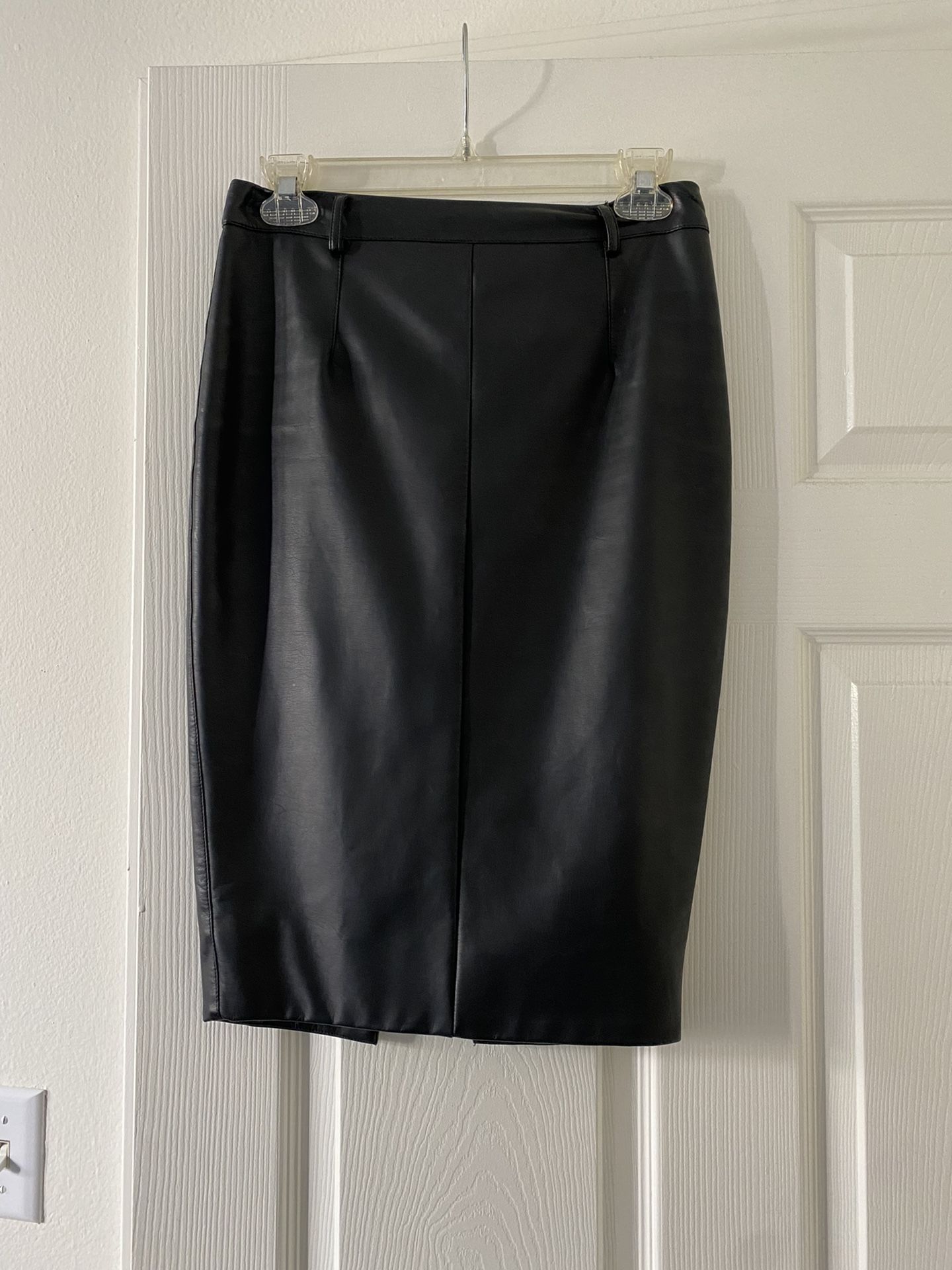 Black Leather Pencil Skirt