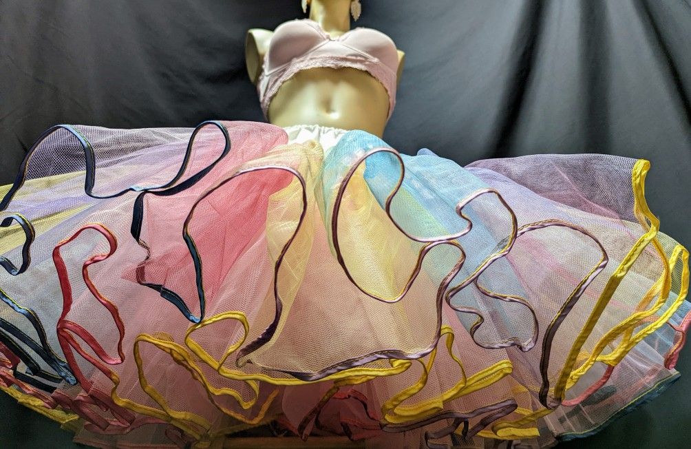 Vintage Rainbow Crinoline Petticoat Full Size XL