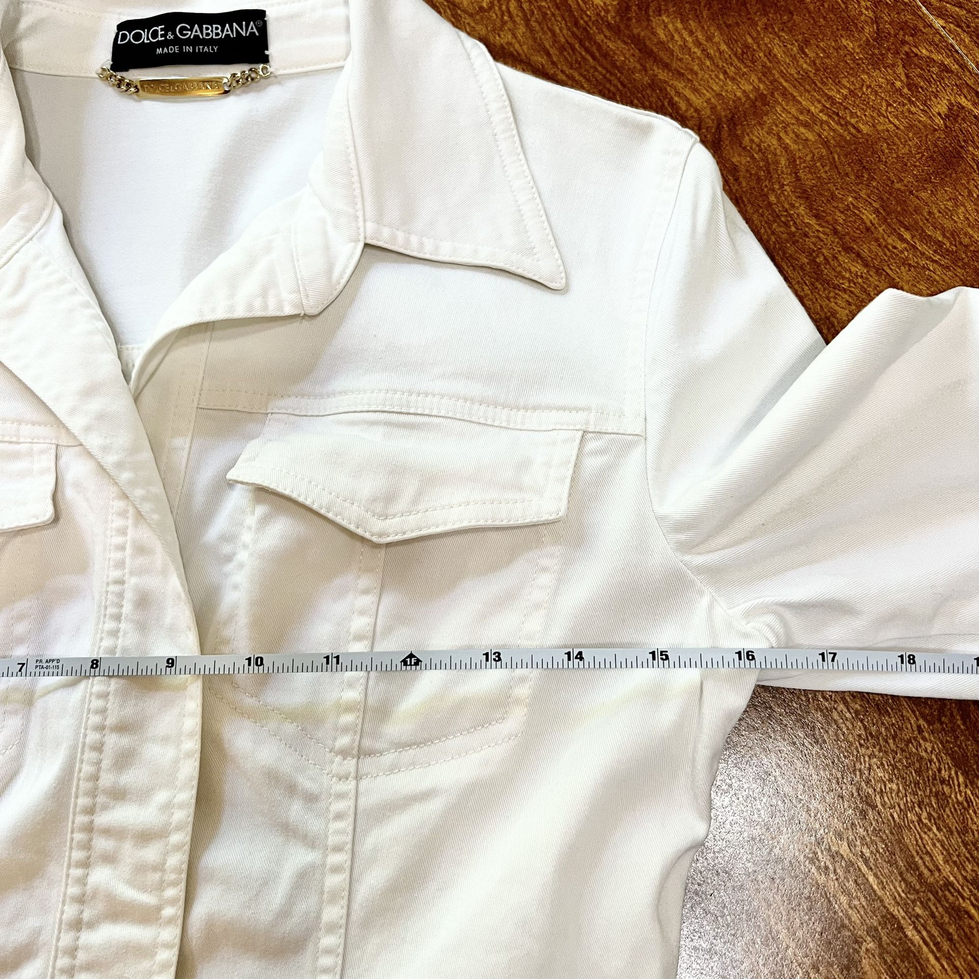 Dolce and Gabbana White denim Open Long sleeve Jacket size XS/S