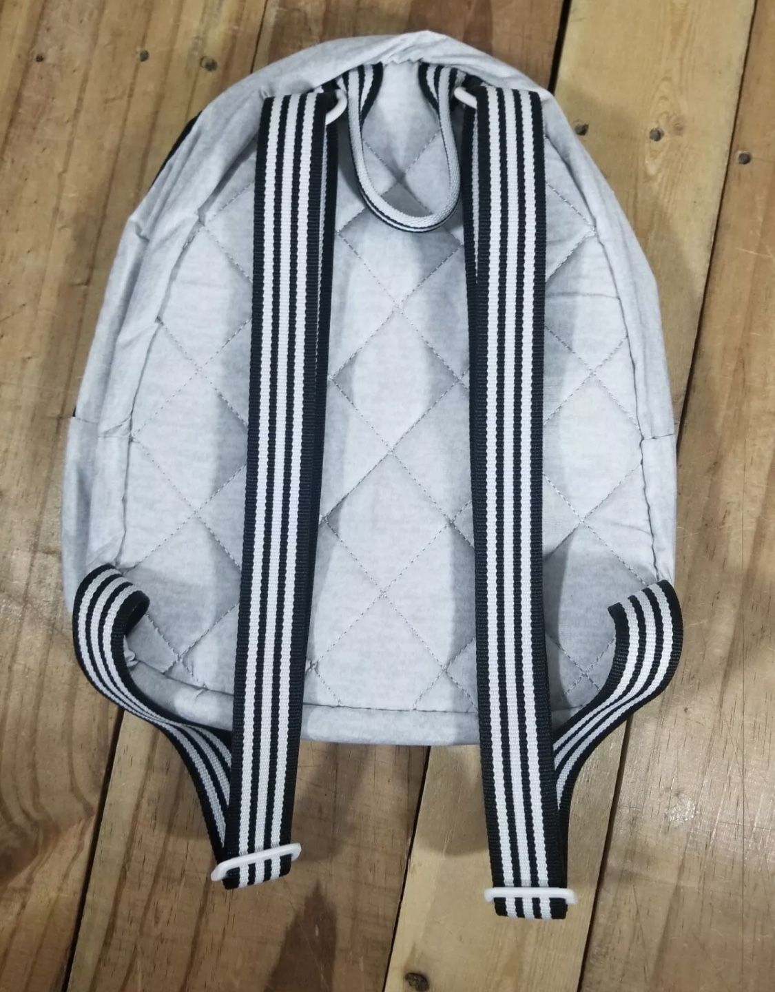 Adidas Core Mini Small Unisex Backpack Gray White Jersey Black Stripes