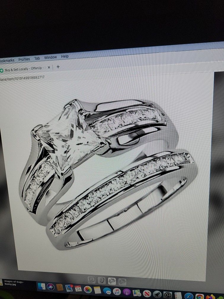 1 Set Of His And Hers Fashion Stainless Steel Titanium Princess Wedding Band Set