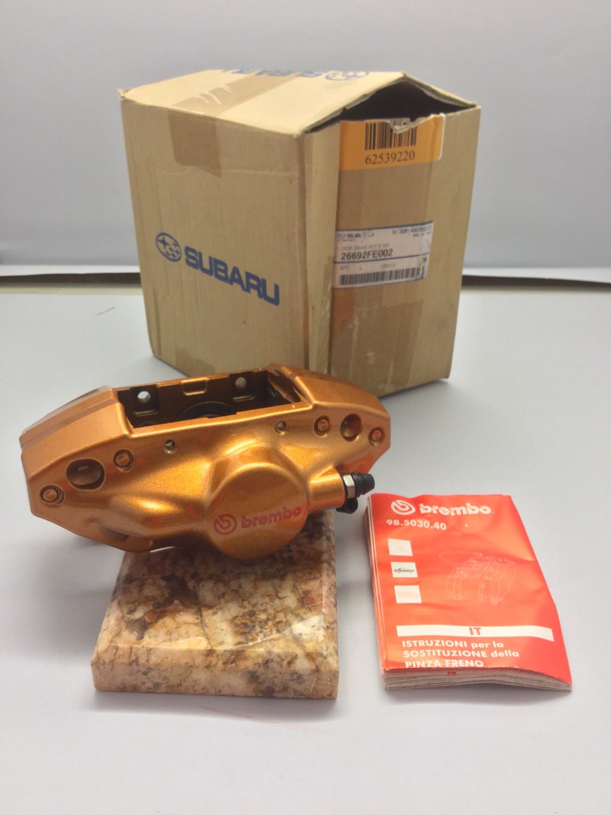 Subaru OEM STi Brembo Brake Caliper REAR RIGHT 26692FE002 Gold WRX for