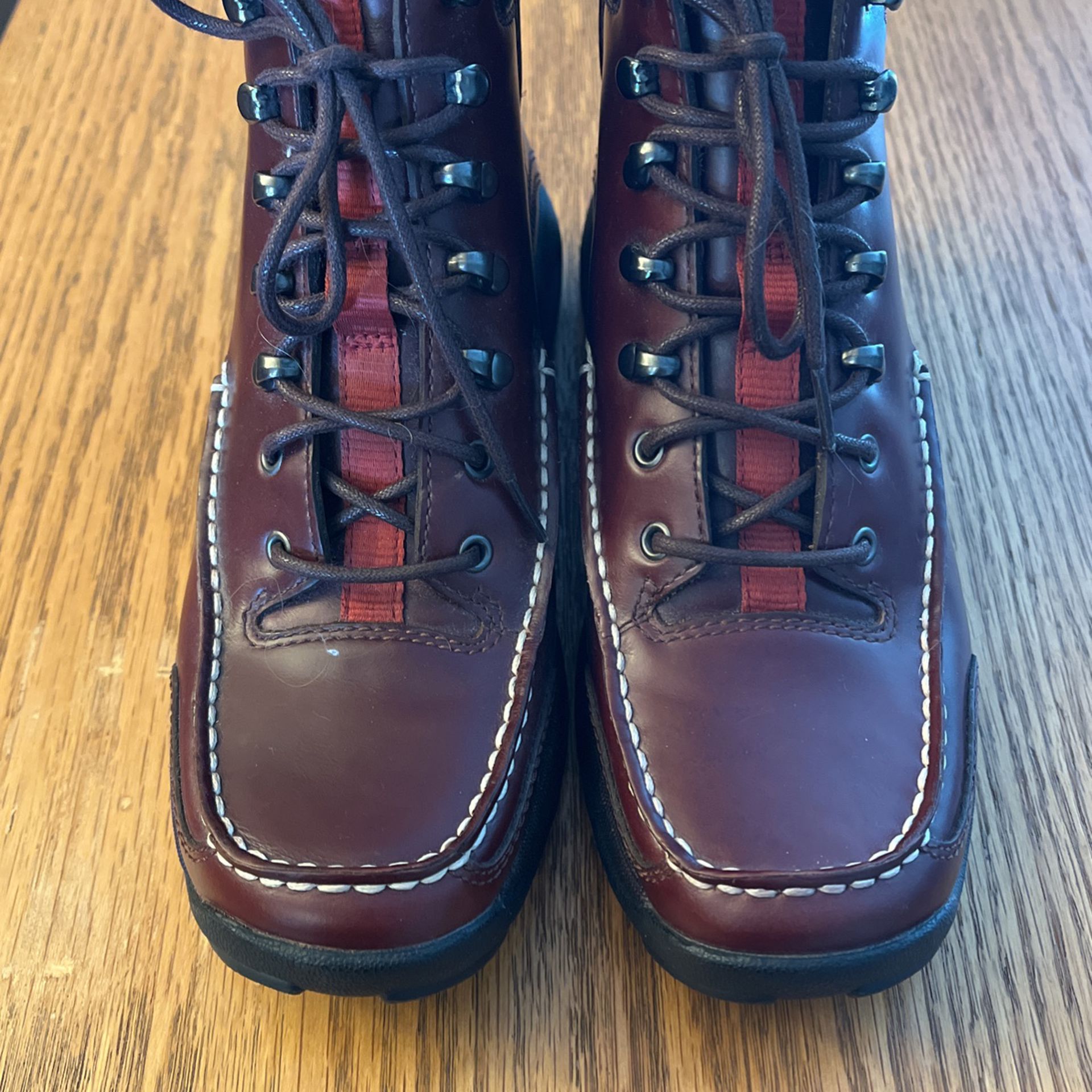 Red Leather Hiking Boot