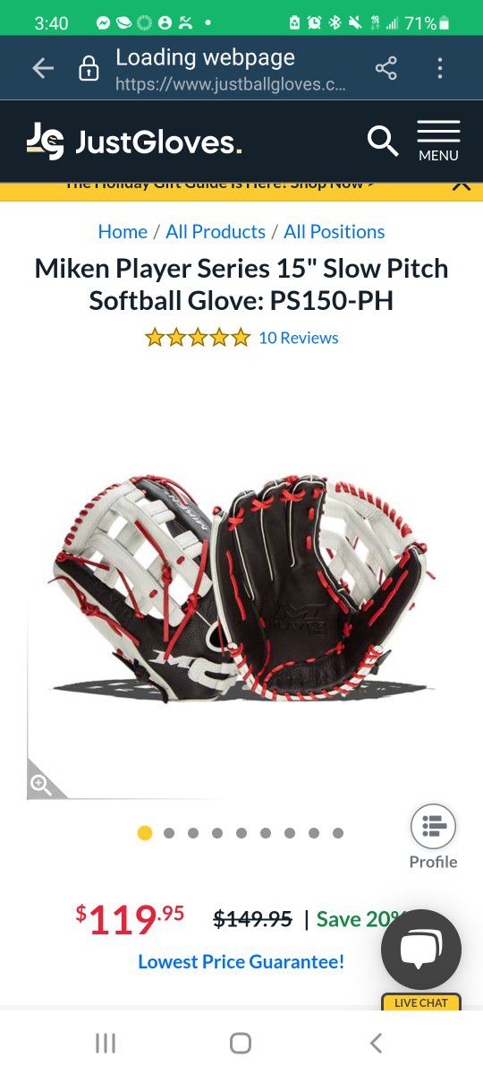 Miken Player Series 15" Slow Pitch Softball Glove: PS150-PH

