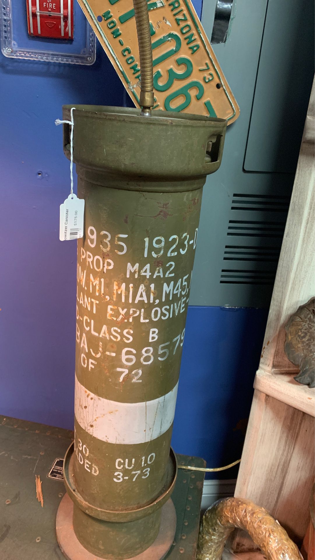 Vietnam Era Howitzer canister lamp