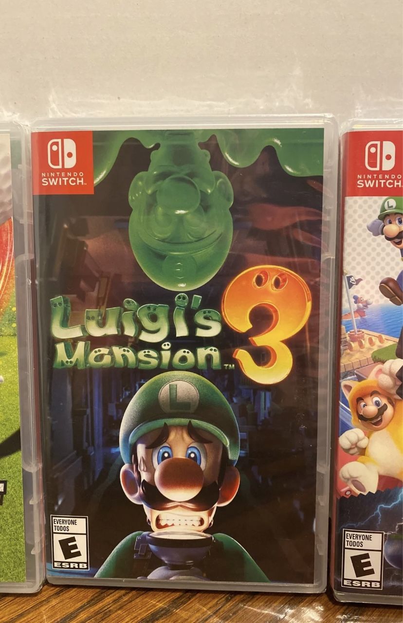 Nintendo Switch games Sealed bundle Mario Golf Luigi’s Mansion 3 Super Mario 3D World Browser’s Fury