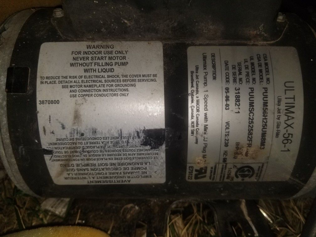 Pool/hot tub pumps
