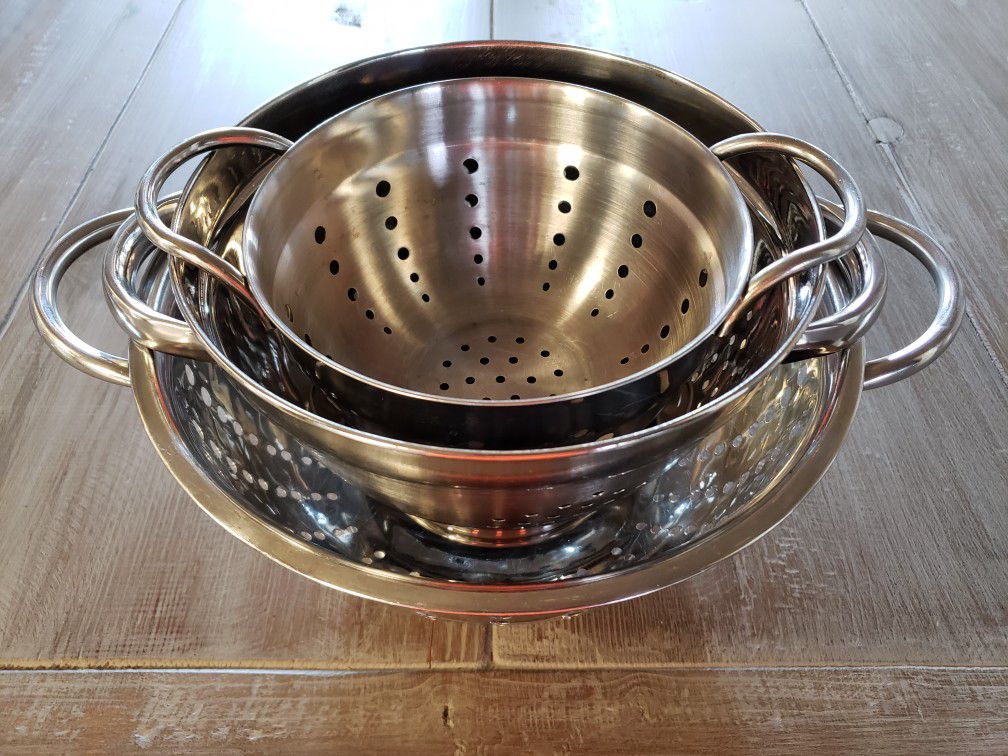 3 Stainless Steel Strainers