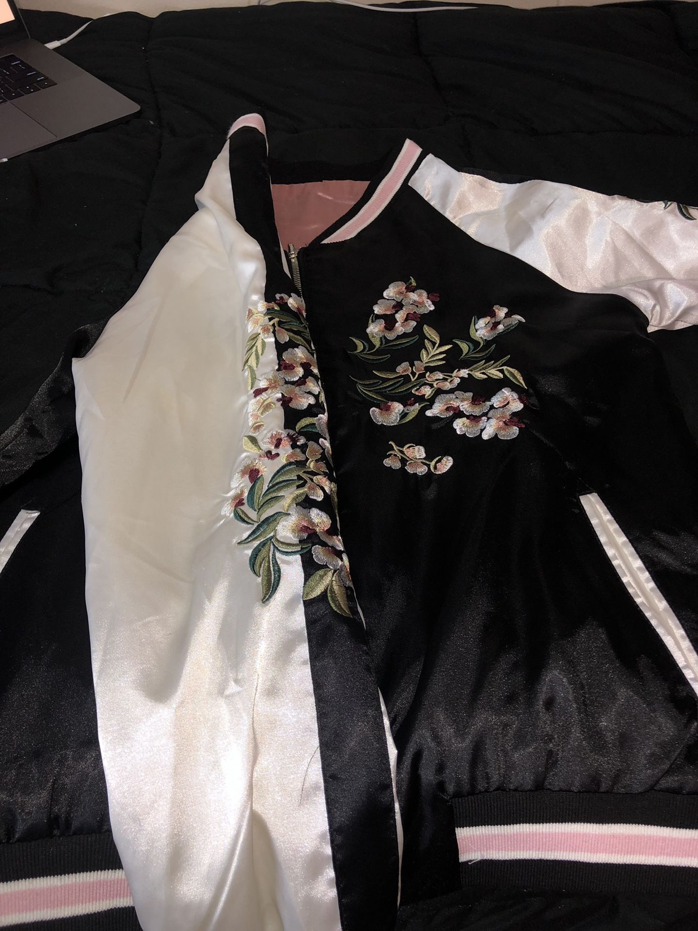 Embroidered Bomber Jacket REVERSIBLE