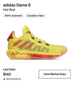Adidas Dame Damian Lillard 6 Hot Rod Basketball Shoes Size 11.5 Thumbnail