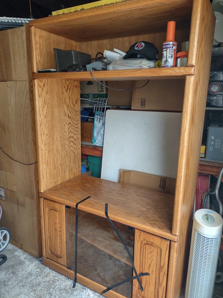 wooden entertainment center