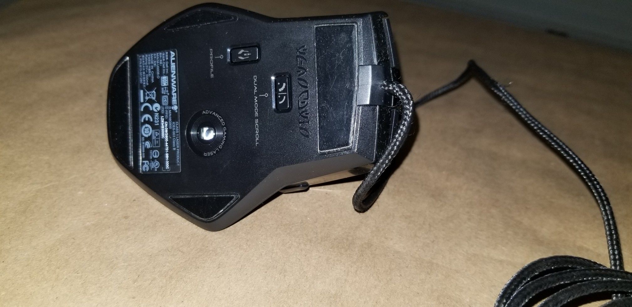 Dell Alienware TACTX MG900 Gaming Mouse Wired USB Worn Sides For Sale 