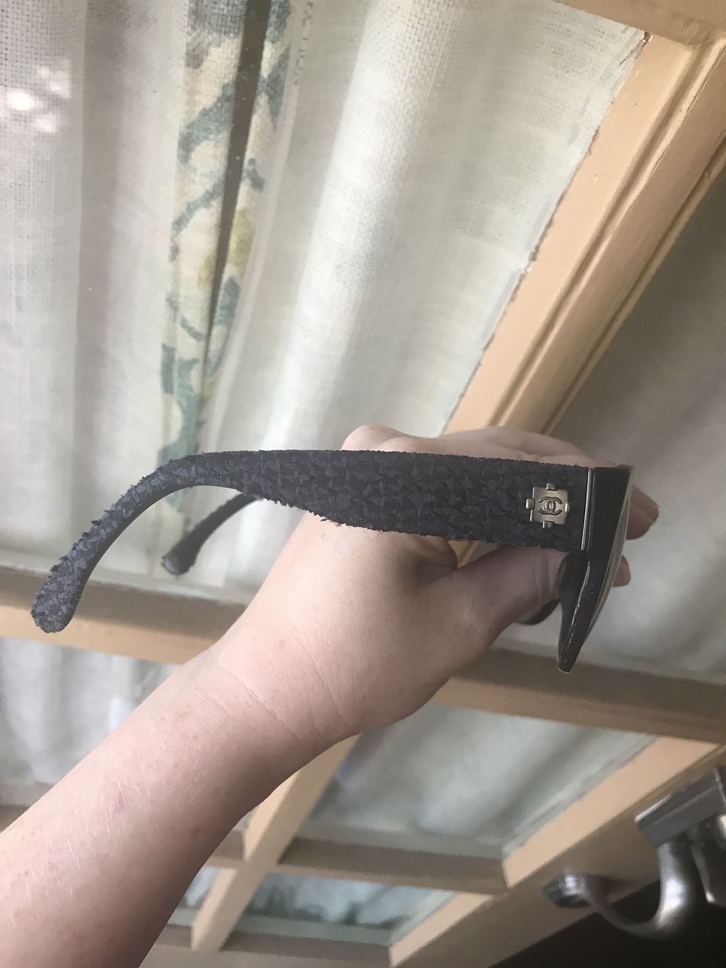 CHANEL SUNGLASSES NAVY BLUE TWEED 5237