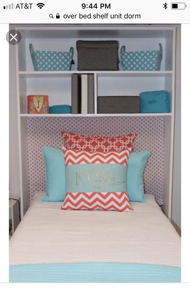 Shelf Storage Twin Bed Headboard, Dorm Headboard Shelving Unit