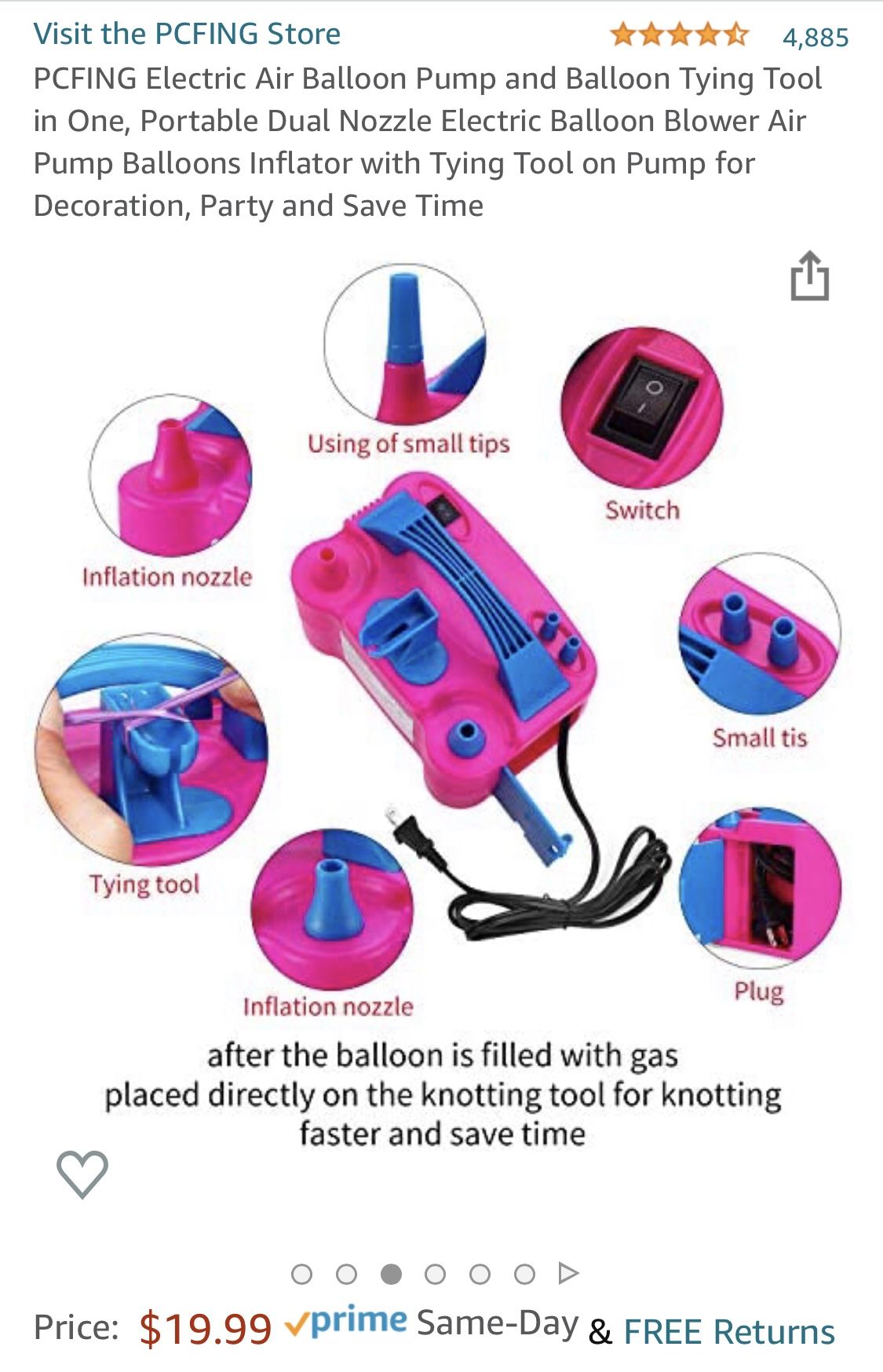 Electric Balloon Pump For Balloon Arches