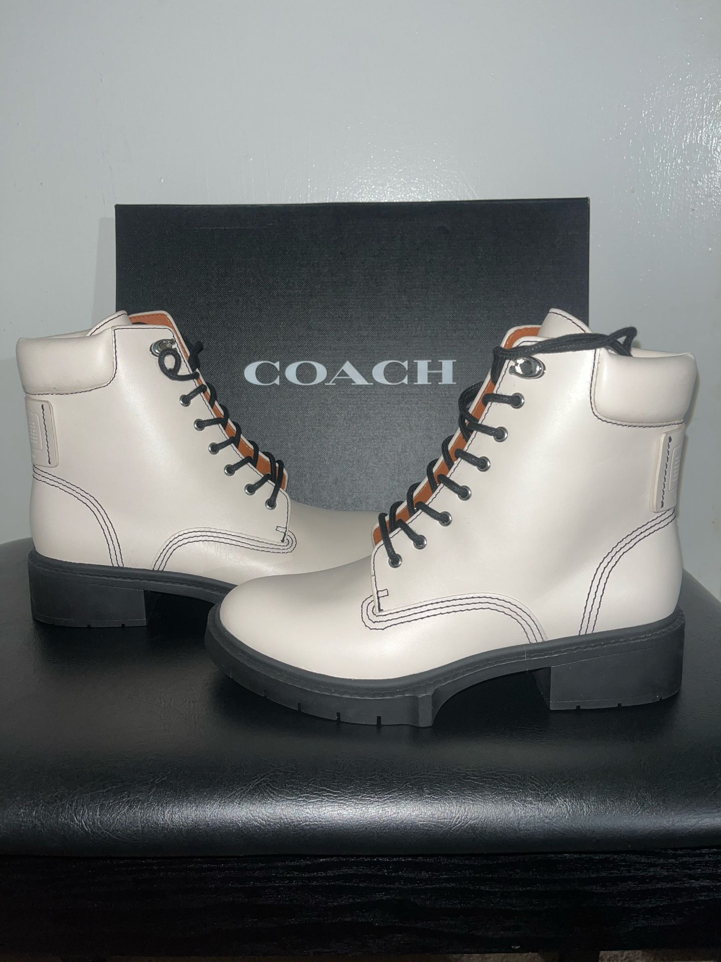 COACH Lorimer Leather Combat Boots
